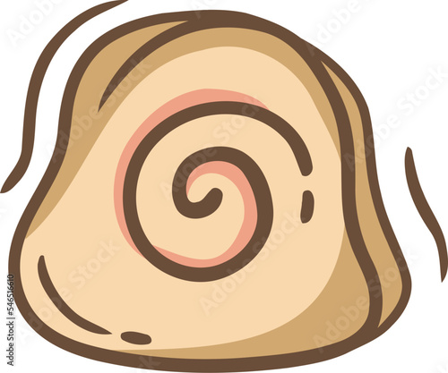 cute swiss roll handdrawn illustration