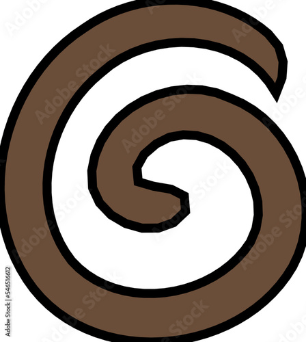 cute brown swirl shape handdrawn