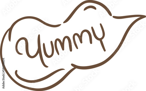 yummy blob speech handdrawn illustration