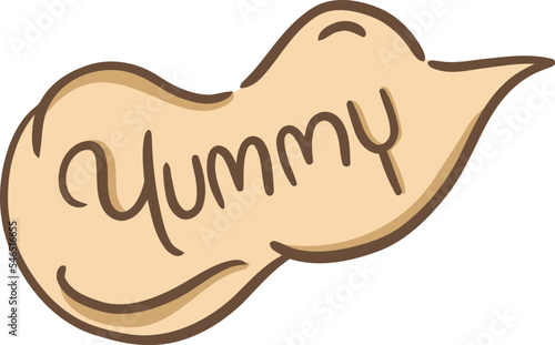 yummy blob speech handdrawn illustration