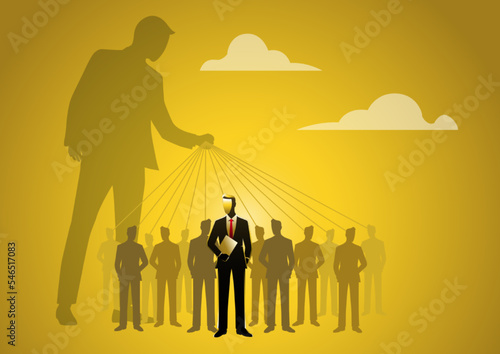 A Shadow controling business people vector illustration