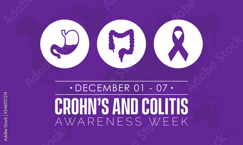 Vector illustration design concept of Crohn’s and Colitis Awareness Week observed on December 1 to 7 photo