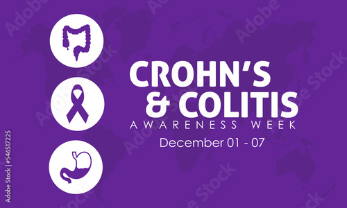 Vector illustration design concept of Crohn’s and Colitis Awareness Week observed on December 1 to 7