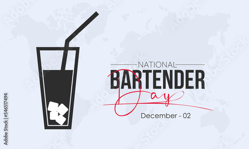 Vector illustration design concept of National Bartender Day observed on December 2