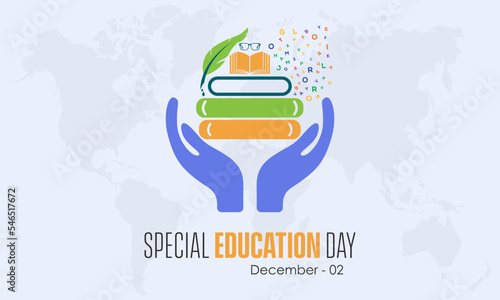 Vector illustration design concept of National Special Education Day observed on December 2