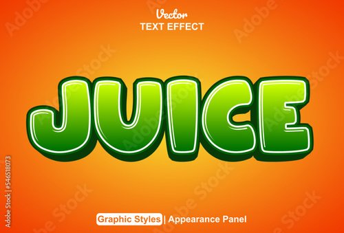 juice text effect with graphic style and editable.