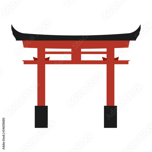 Japanese Cultural Torii Gate Shrine Minimalistic Vector