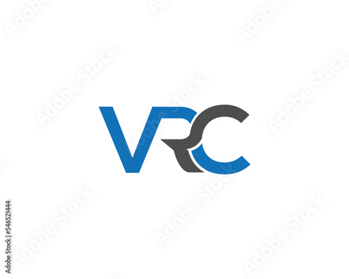 Creative Flat Letter VRC Logo Icon Design Template Elements Vector Concept. photo