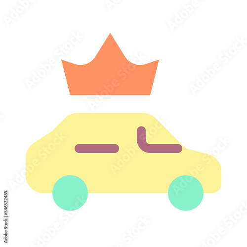 Premium taxi service flat color ui icon. Luxury automobiles for passengers. Online order. Simple filled element for mobile app. Colorful solid pictogram. Vector isolated RGB illustration