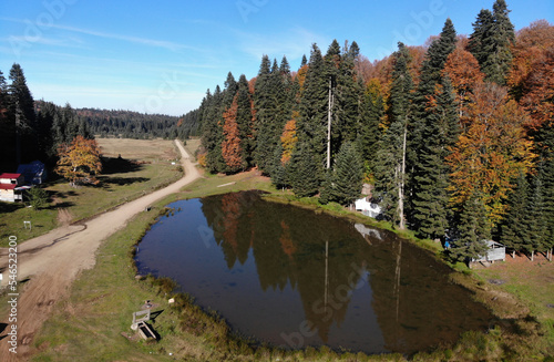 Purenli plateau and lake general drone 
image photo