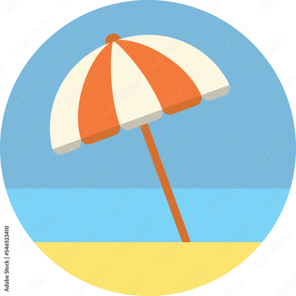 Fototapeta premium Beach umbrella round icon. Sun shade symbol