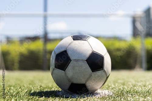soccer on grass and stadium
