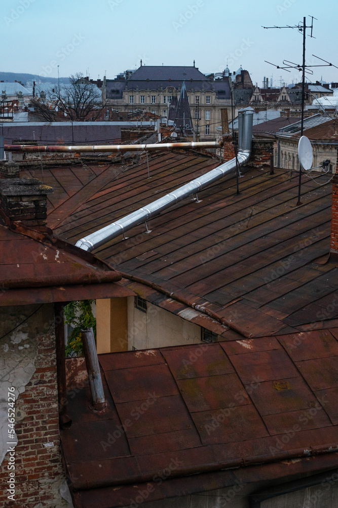 view of the roofs of lviv view of the roofs of lviv