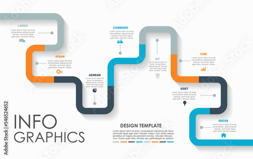 Print op canvas Infographic design template with place for your data