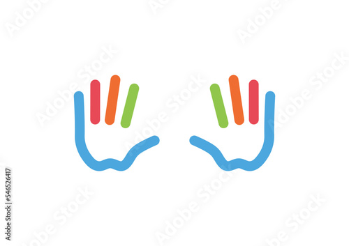 Colorful illustration of both hands
