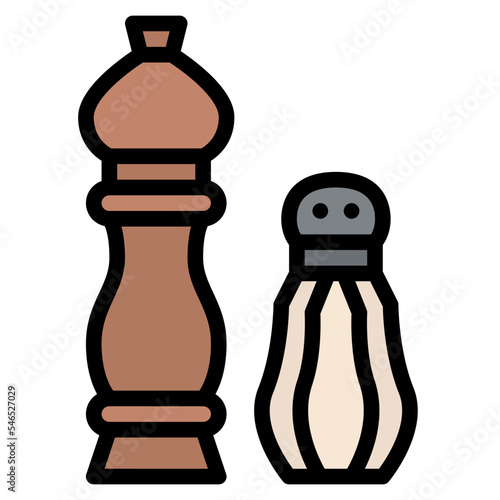 salt pepper shaker kitchen cooking icon
