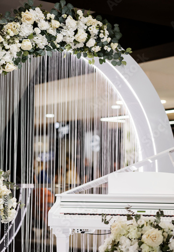 arch decorated with artificial flowers