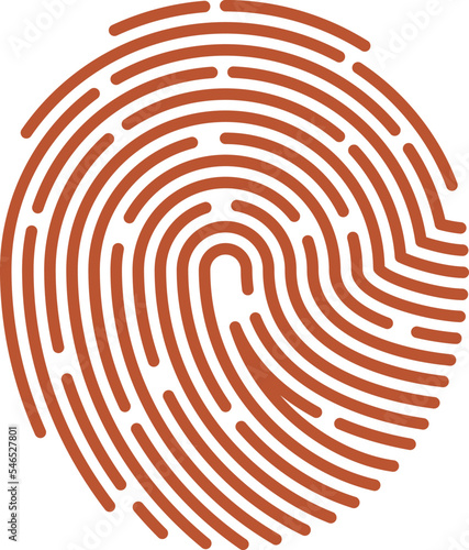 Red fingerprint icon. Wrong biometric data scan result