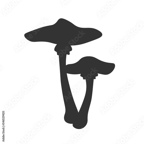 Mushroom silhouete vector cartoon icon wallpaper illustration template design EPS