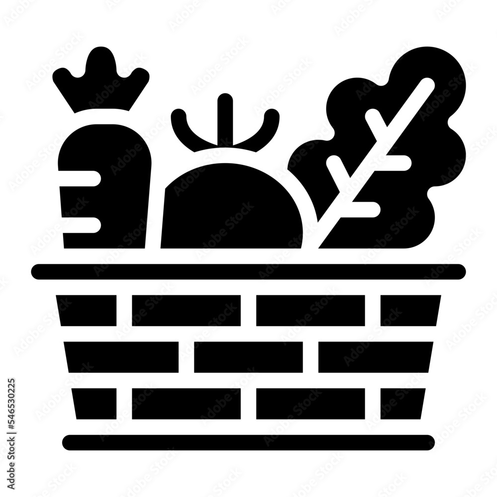 vegetable basket kitchen cooking food icon vegetable basket kitchen cooking food icon