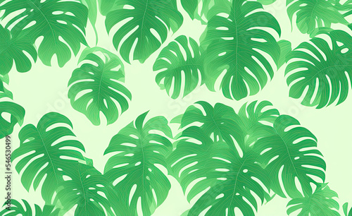 seamless pattern with green leaves © dani