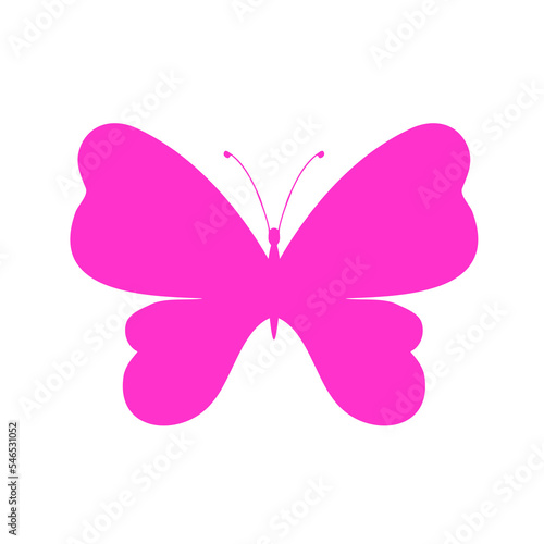 Colored butterfly silhouette. Template for printing , PNG illustration, icon. Butterfly with open wings, top view © siaminka