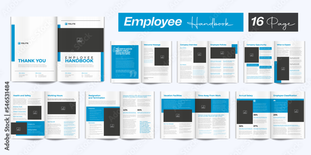 HR  Employee Handbook Employee Handbook Design	 - obrazy, fototapety, plakaty 
