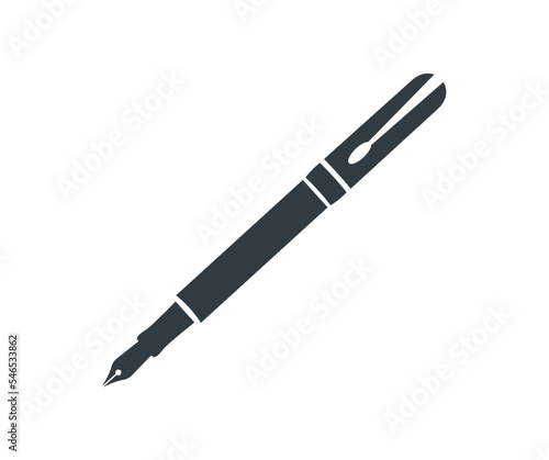 Fountain pen nib, Pen calligraphy logo design. The signature icon. Pen and undersign, underwrite, ratify symbol. vector design and illustration.

