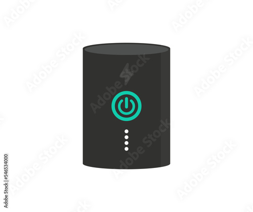 A power bank device with a mobile phone charging logo design. Charger power bank icon set. Simple set of charger power bank vector design and illustration.
