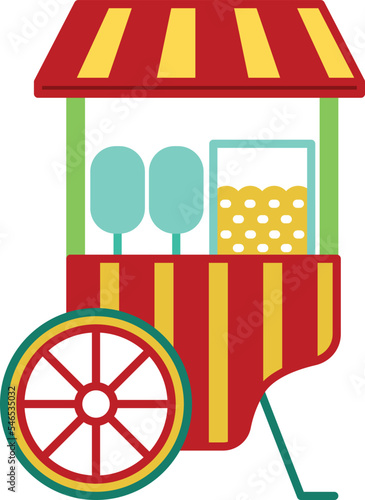 Street food cart icon. Popcorn stand symbol