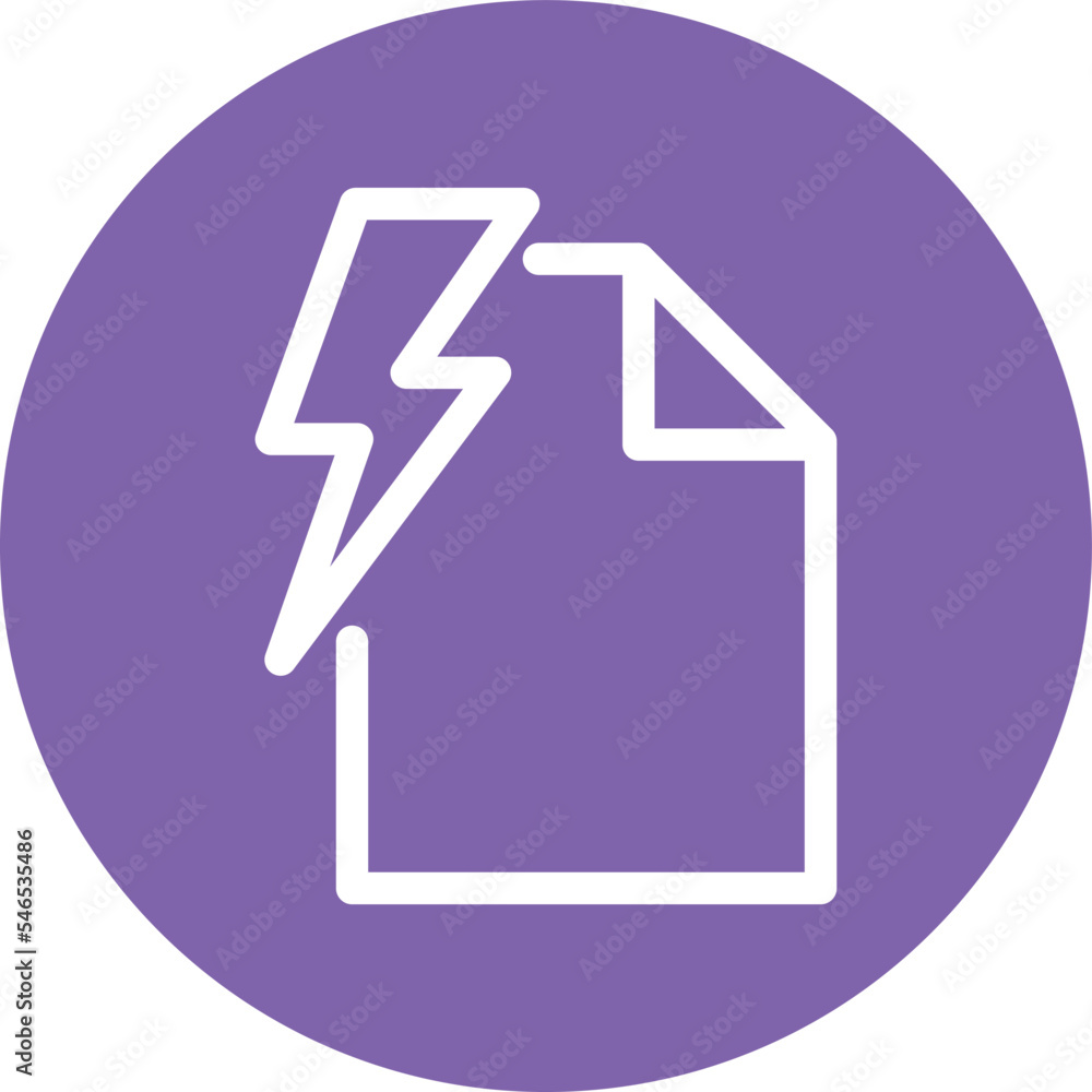 Thunder File Vector Icon which is suitable for commercial work and easily modify or edit it
