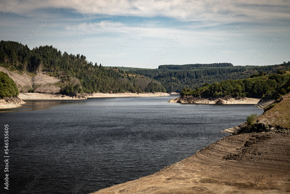 Reservoir in the summer drought 