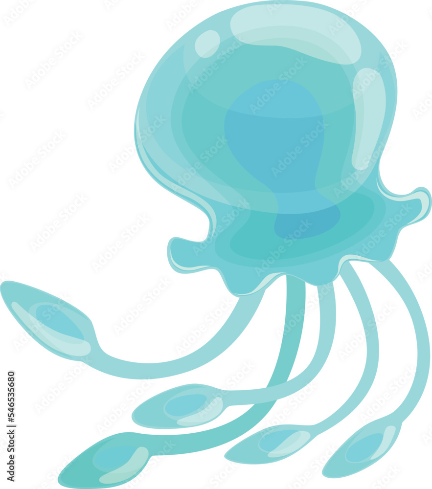 Blue jellyfish. Marine animal icon. Ocean fauna Blue jellyfish. Marine animal icon. Ocean fauna