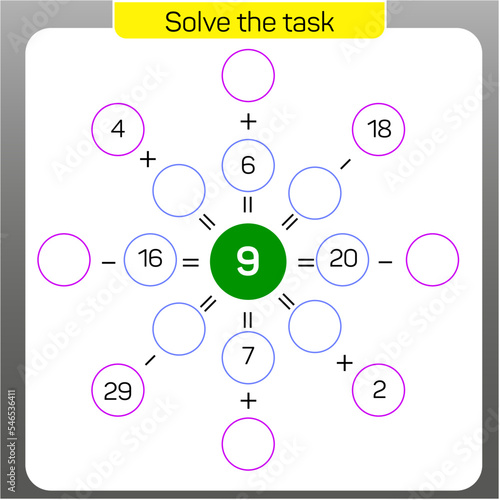 Solve the task. Math questions, addition process