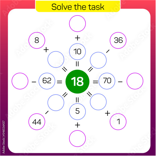 Solve the task. Math questions, addition process