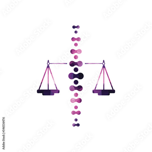 Spine Balance Logo Design. Scale Chiropractic Logo Design Vector illustration.