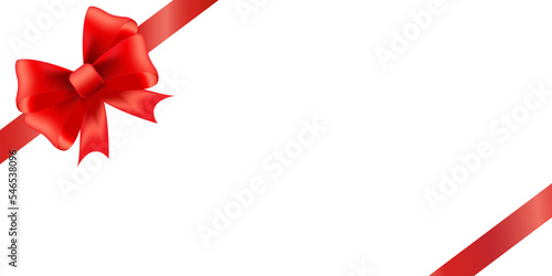 Vector red bow on a transparent background.