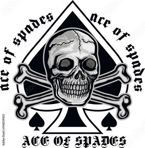 ace of spades with skull, grunge vintage design t shirts
