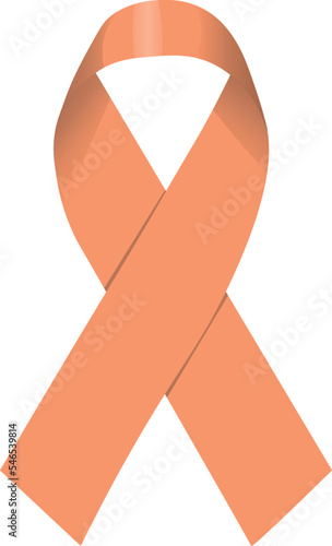 the peach ribbon uterine cancer awareness symbol