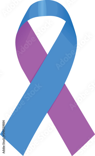 Pink and blue ribbon as symbol of pro-life