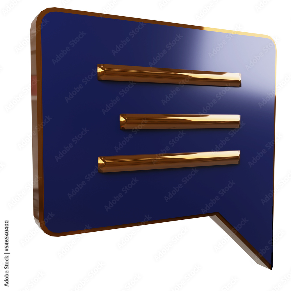 blue gold bubble chat messages symbol 3d render design blue gold bubble chat messages symbol 3d render design