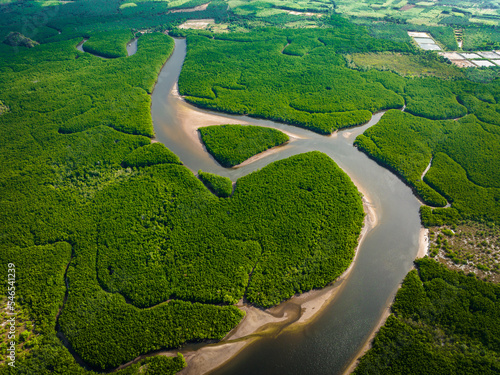 Heart shape island in Khao Chom Pa Sea Mangrove view point, in Trang, Thailand  photo