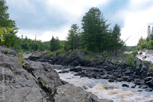 boulders and rapids of jay cooke state park at fork of saint louis river 