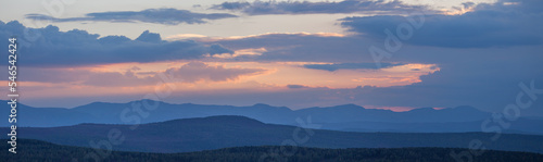 Sunset sky in the mountains, panoramic view © Valerii