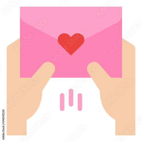 love letter sending heart valentine icon
