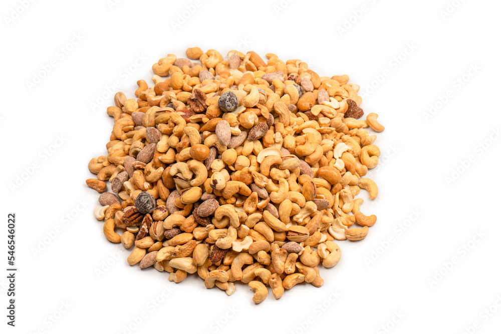 A group of almonds, pistachios, walnuts, macadamia, cashews. A group of almonds, pistachios, walnuts, macadamia, cashews.