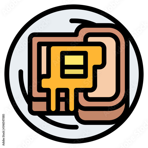 toast bread butter breakfast icon