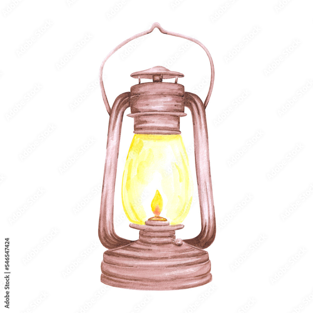 Hand drawn watercolor brown lantern. Christmass and New Year symbol, decorative element. Scrapbook design, typography poster, label, banner, post card. Hand drawn watercolor brown lantern. Christmass and New Year symbol, decorative element. Scrapbook design, typography poster, label, banner, post card.