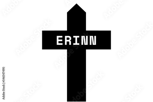 Erinn: Illustration eines schwarzen Kreuzes mit dem Vornamen Erinn photo