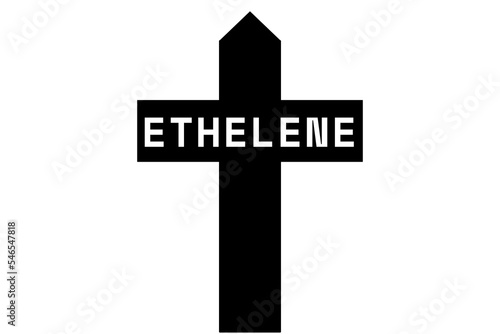 Ethelene: Illustration eines schwarzen Kreuzes mit dem Vornamen Ethelene photo